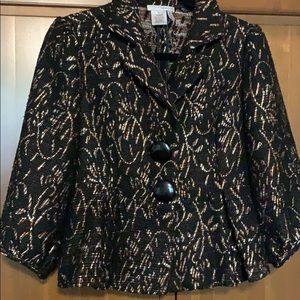 Babydoll Jacket Large Button Front Pleated Bottom